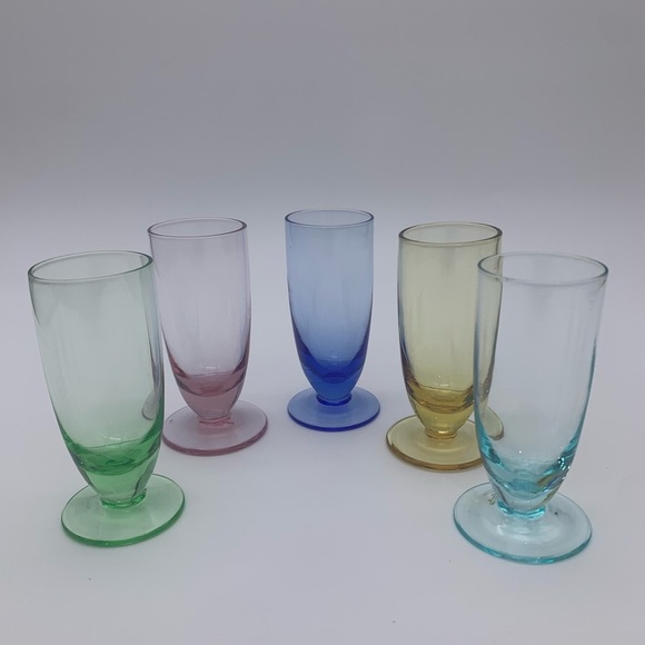 Set Of 5 Home Essentials And Beyond Colorful After Dinner Barware 2 Oz Glasses - Picture 12 of 12